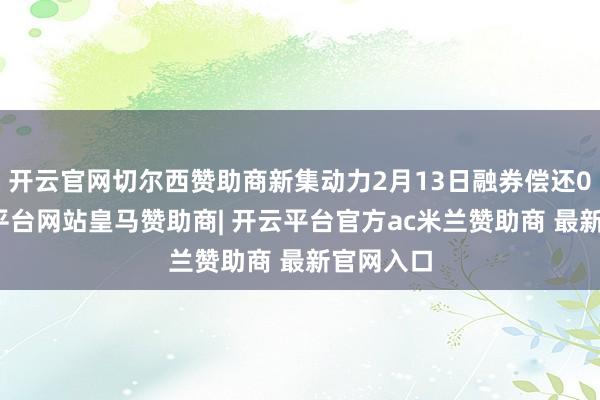 开云官网切尔西赞助商新集动力2月13日融券偿还0股-开云平台网站皇马赞助商| 开云平台官方ac米兰赞助商 最新官网入口