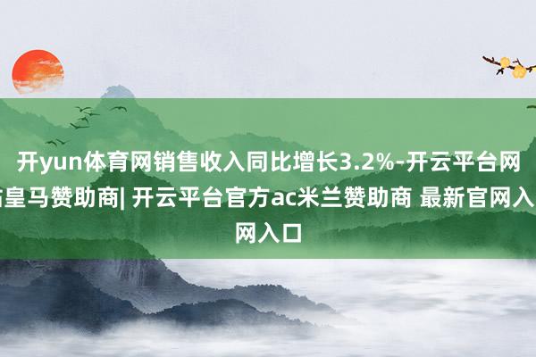 开yun体育网销售收入同比增长3.2%-开云平台网站皇马赞助商| 开云平台官方ac米兰赞助商 最新官网入口