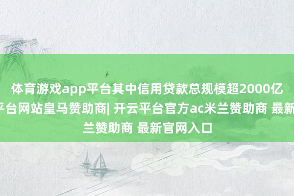 体育游戏app平台其中信用贷款总规模超2000亿元-开云平台网站皇马赞助商| 开云平台官方ac米兰赞助商 最新官网入口