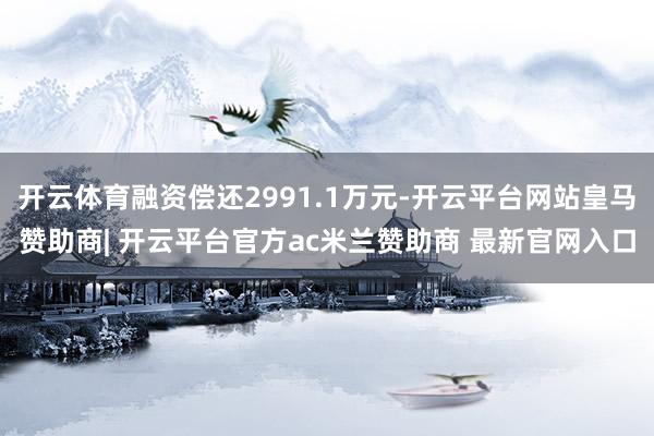 开云体育融资偿还2991.1万元-开云平台网站皇马赞助商| 开云平台官方ac米兰赞助商 最新官网入口
