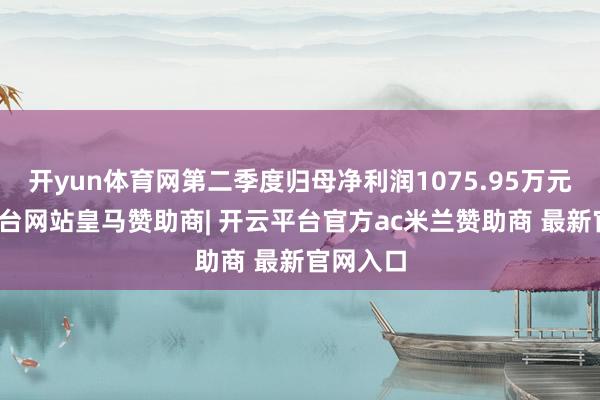 开yun体育网第二季度归母净利润1075.95万元-开云平台网站皇马赞助商| 开云平台官方ac米兰赞助商 最新官网入口